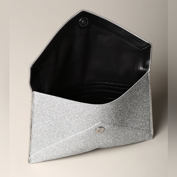 Rebecca Minkoff Silver Glitter Leo Clutch EUC - Picture 6 of 17